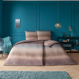 Estella Mako Jersey Bettwäsche 135x200 Ben braun Streifen beige 6318-310