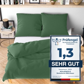 Wolkenfeld Bettwäsche Allergiker Bettwäsche unifarben, unfassbar weich, Mikrofaser, 3 teilig, 135x200 cm, 155x220 & Übergrößen I inkl. Kissenbezüge 80x80 I Uni