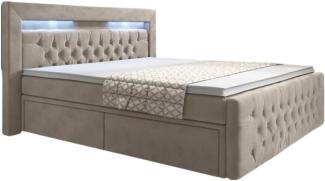 Boxspringbett Menzogna mit LED und Stauraum 120x200 Beige H2