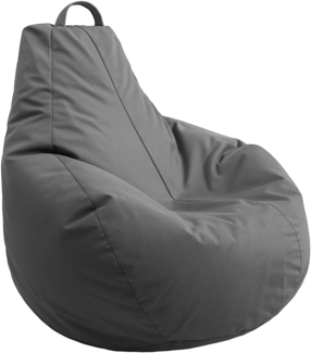 AD. CON Outdoor Gamer Sitzsack mit ECO Füllung Puff Relax-Sessel Sitzkissen Bodenkissen Bean Bag 100 x 90 x 95 cm 225L Grau