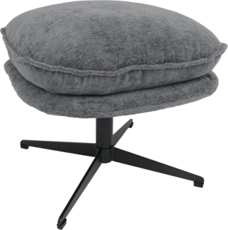 Hocker mit Polster HWC-P32, Sitz-/Fußhocker Fußablage Ottomane Stoff/Textil Chenille (370 g/m²) ~ grau