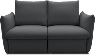 DOMO Collection Cloud Box, 2 Sitzer mit Schlaffunktion und Boxspringfederung, Sofa mit Bettauszug, Schlafsofa, 180 x 97 x 100 cm, Boxspringsofa in dunkelgrau