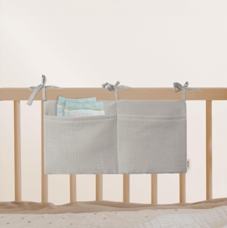 Artee Bettnestchen Babybett Organizer Taschen Aufbewahrung aus Musselin