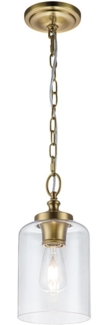 Feiss FE-HOUNSLOW-P-BB Hängeleuchte Hounslow E27 60W Stahl, klares Glas; Messing brüniert B:16. 5cm Ø16. 5cm dimmbar höhenverstellbar