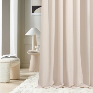ROOM99 Vorhang mit Silberen Ösen Aura 140x250 cm Breite x Höhe Schiebegardinen Deko Modern Curtain Gardine Wohnzimmer Schlafzimmer Helle Creme, 1 Stück