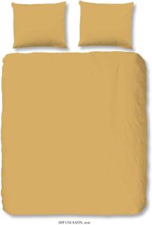 HIP Mako Satin Bettwäsche 2 teilig Bettbezug 140 x 220 cm Kopfkissenbezug 60 x 70 cm Uni duvet cover 0280. 63. 01 Ocre