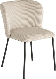 riess-ambiente Esszimmerstuhl LYON beige / schwarz · Polsterstuhl mit Cord-Bezug (Einzelartikel, 1 St), pulverbeschichtete Metall-Beine · Küche · Scandinavian · Retro-Design