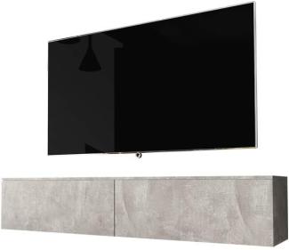 Selsey Kane – TV-Lowboard hängend/stehend 180 cm (Beton-Optik)