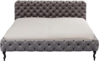 Kare Design Bett Desire 160x200 cm, velvet silbergrau, luxuriöses Polsterbett, raffiniertes Samtbett, (H/B/T) 100 x 177 x 228 cm