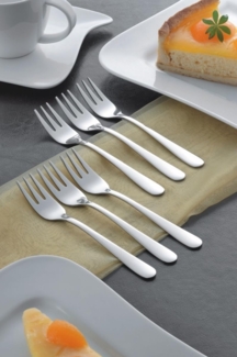 Esmeyer Kuchengabeln Serie Sylvia VE=12 Stück 148 mm 156-121, Chrom, 1-Pack