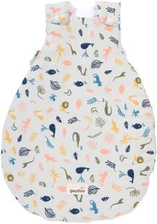 Geuther 4123 Babyschlafsack 50-56 Ganzjahresschlafsack aus 100% Bio-Baumwolle weicher Kinderschlafsack größenverstellbare & Pflegeleichte Baby Erstausstattung Party Animals