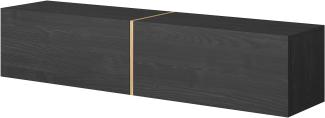 Selsey BISIRA TV-Element, Melamine, Schwarze Esche, Gold, 140 cm