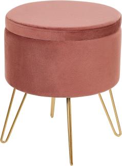 Pouf SILAS Rosa Samtstoff 42 cm 42 cm