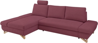 Ecksofa Skalm in bordeaux mit Bettfunktion 284 cm