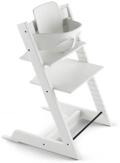 Tripp Trapp Hochstuhl von Stokke mit Baby Set, White aus Buchenholz - Verstellbarer, anpassbarer Stuhl für Kleinkinder, Kinder & Erwachsene