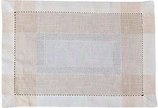 matches21 HOME & HOBBY Tischdecke Tischläufer ALMA Leinenoptik mit Hohlsaum Polyester beige 35 x 50 cm (1-tlg), Pflegeleicht & waschbar bei 30 °C