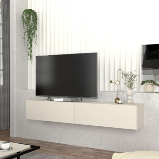 TV-Lowboard hängend Nolven 180 x 32 x 30 cm Graubeige [en. casa]