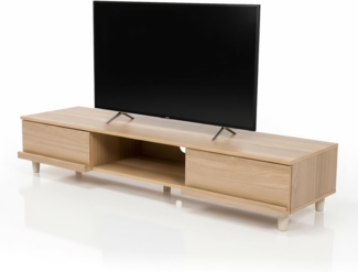 Iris Ohyama, TV-Schrank/TV-StänderSchrank/Holz-TV-Ständer/TV-Ständer/StandTV, Verstellbare Füße, geeignete Größe des Fernsehgeräts bis zu 52 Zoll, Wohnzimmer - TV Cabinet - BAB-150A - Hellbraun