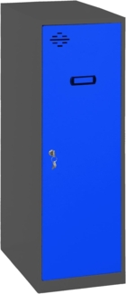 Simon Rack Simonlocker Kommode, klein, 915 x 300 x 500 mm, Amario aus Metall, mit Schlüssel, Anthrazit/Blau