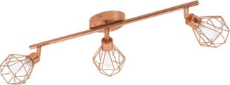 Eglo 95547 Spot Zapata in kupfer Glas satiniert weiß G9-LED 3X3W L:51,5cm