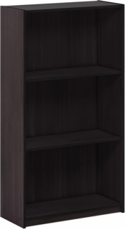 Furinno Basic Bücherregal mit 3 Fächern, Aufbewahrungsregal, holz, Dunkle Walnuss, 23. 5 x 55. 25 x 100. 33 cm