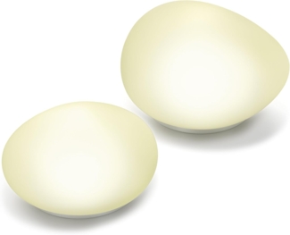 Solar Glas Deko Steinleuchten 2er Set Lichtfarbe neutralweiß