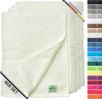 leevitex® Handtuch Frottee 4er Set, 50 x 100 cm, hochwertig verarbeitet & fusselfrei