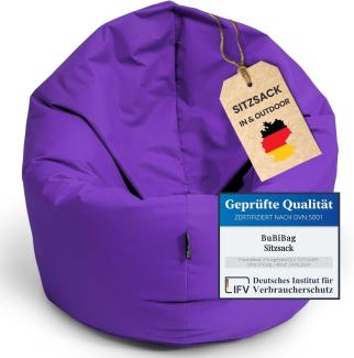 BubiBag XXL Sitzsack, Riesensitzsack für Erwachsene - XXL Sitzsäcke, Sitzkissen oder Gaming Sitzsack, geliefert mit Füllung (145 cm Durchmesser, lila)