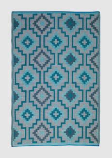 Fab Hab Lhasa Outdoorteppich 240 x 300 cm Teal aus recyceltem Plastik türkis