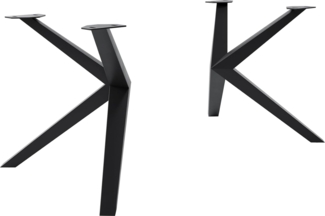 Tischgestell Zenthara kantig Metall Schwarz (2er-Set)