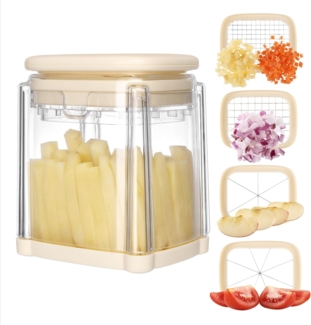 Navaris Gemüse-Scheibenschneider Pommesschneider Gemüseschneider mit 4 Klingen - Kartoffelschneider, (1-tlg)