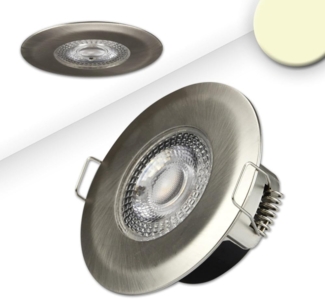 ISOLED LED Einbaustrahler PC68 IP44, brushed, 5W, 38°, warmweiß, 3 Stufen dimmbar