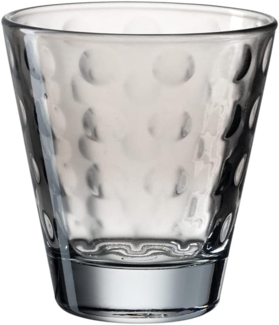 Leonardo Trinkglas Optic, Becher, Wasserglas, Kalk-Natron Glas, grau, 215 ml, 025893