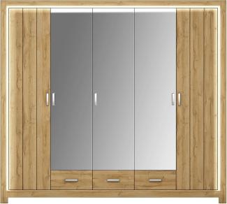 Kleiderschrank Village - Grandson Eiche mit LED-Beleuchtung