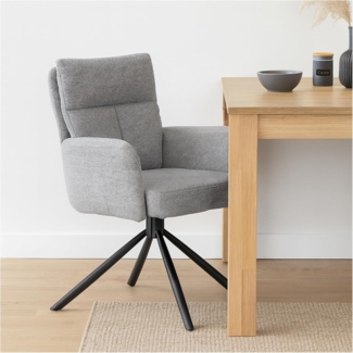 HTI-Living Esszimmerstuhl Esszimmerstuhl Kyra Hellgrau 2er-Set (Set, 2 St), Drehstuhl Auto-Return