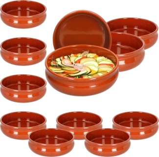 12x Cazuela Schale bauchig Tonware I Ø 24 cm I Größe XL I Mediterran