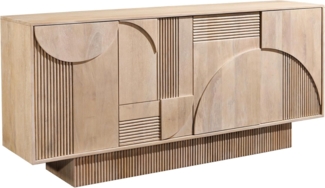 riess-ambiente Sideboard ART DECO 170cm weiß gekälkt (Einzelartikel, 1 St), Massivholz · Kommode · 6 Fächer · 3D-Front · Wohnzimmer · Design