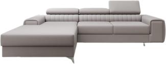 Designer Sofa Melinda mit Schlaf- und Klappfunktion Stoff Beige Links