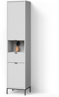 Livinity® Hochschrank ATERNO, Weiß, 40 x 190 cm mit Türen, und Schublade