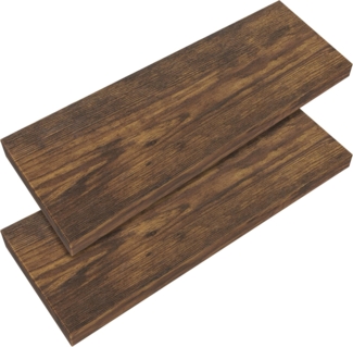 Casaria Wandregal mit Halterung, 2 Stück, MDF, Eiche / Braun, 70 x 23 x 3,8cm