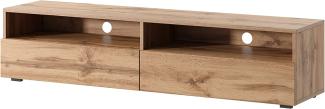 Selsey REDNAW - TV-Schrank/modernes TV-Board für Wohnzimmer, stehend/hängend, 140 cm breit (Wotan Eiche Matt ohne LED)