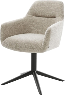 Drehstuhl Pejo-Flex Webstoff Soft Beige Fußkreuz Schwarz 360° drehbar Wippfunktion Taschenfederkern