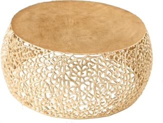 riess-ambiente Couchtisch ABSTRACT LEAF Ø75cm gold (Einzelartikel, 1-St), Wohnzimmer · Metall · rund · handmade · Modern Design