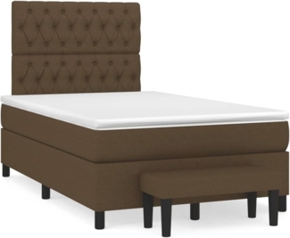 vidaXL Boxspringbett mit Matratze Dunkelbraun 120x190 cm Stoff 3270379