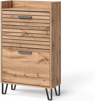 Schuhkipper Amber Eiche Wotan 59.8 x 100 cm mit 2 Fächern Vicco