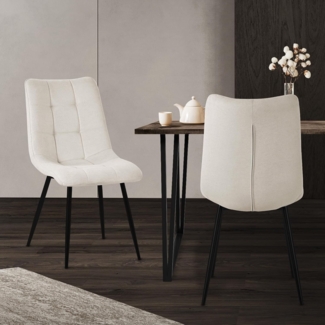 ML-DESIGN Stuhl Esszimmerstühle mit Rückenlehne moderne Design Lounge Küchenstühle (2 St), Polsterstuhl Esstischstühle 2er Set Küchenstuhl Polyester bis 120kg