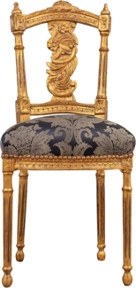 BISCOTTINI INTERNATIONAL ART TRADING Biscottini Antiker 95 x 45 x 42 cm Luigi XVI antikgold | Gepolsterter Stuhl im französischen Stil | Schlafzimmersessel aus Stoff beige, Media, L7328