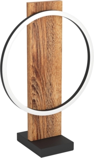 Eglo 99457 LED Tischleuchte BOYAL aus Holz braun rustikal L:30cm B:15cm H:42,5cm mit Kabelschalter 3000K