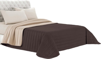 Italian Bed Linen Elegant Sommer Steppdecke braun/creme, 100% Mikrofaser, 260x270 cm