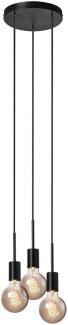 Nordlux Skandinavische Leuchten PACO 3-Pendel E27 Schwarz, 2112063003